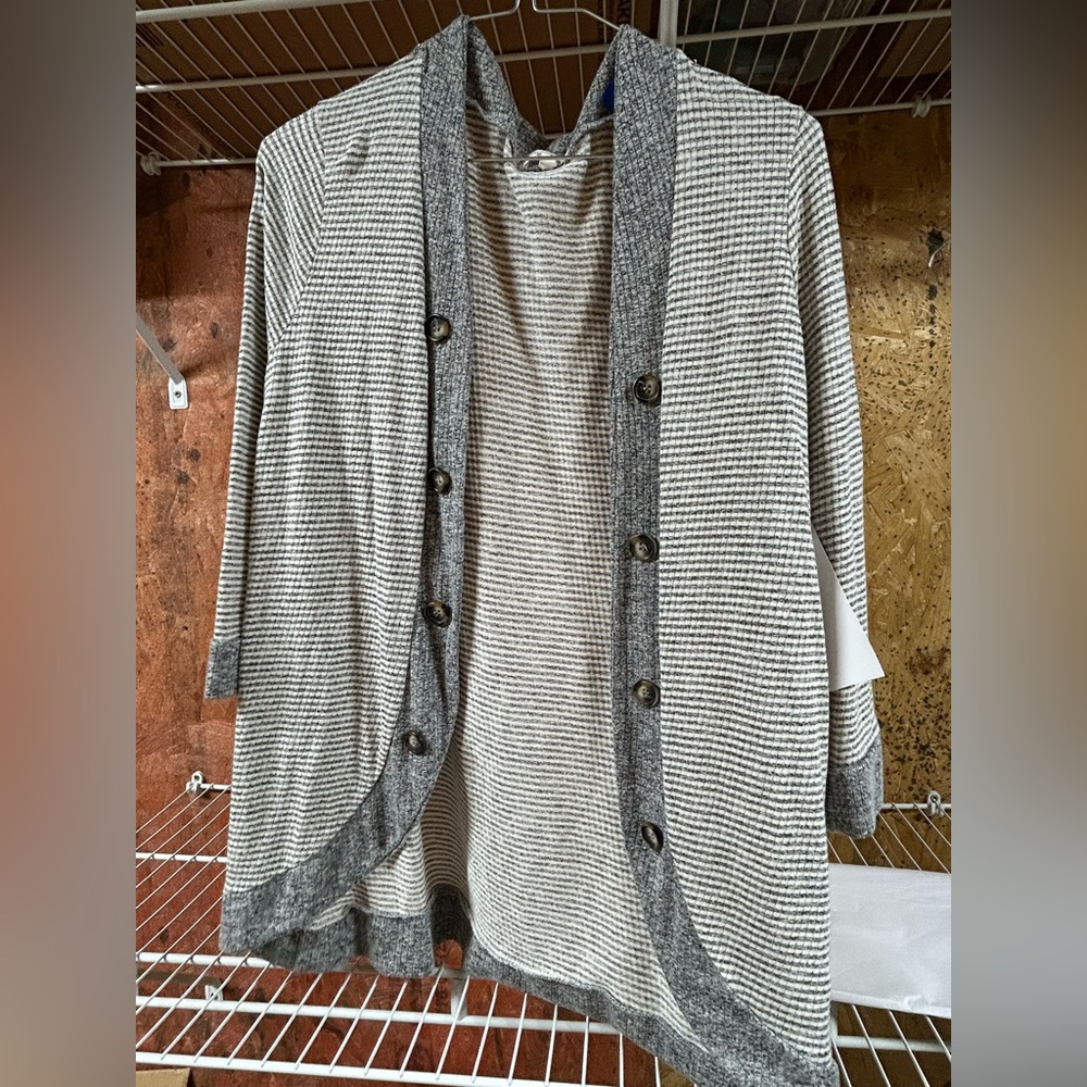 Gray Striped Women's Sweater